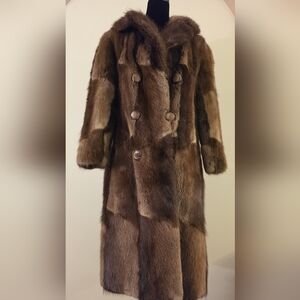 Women's Brown Fur Button-Front Coat